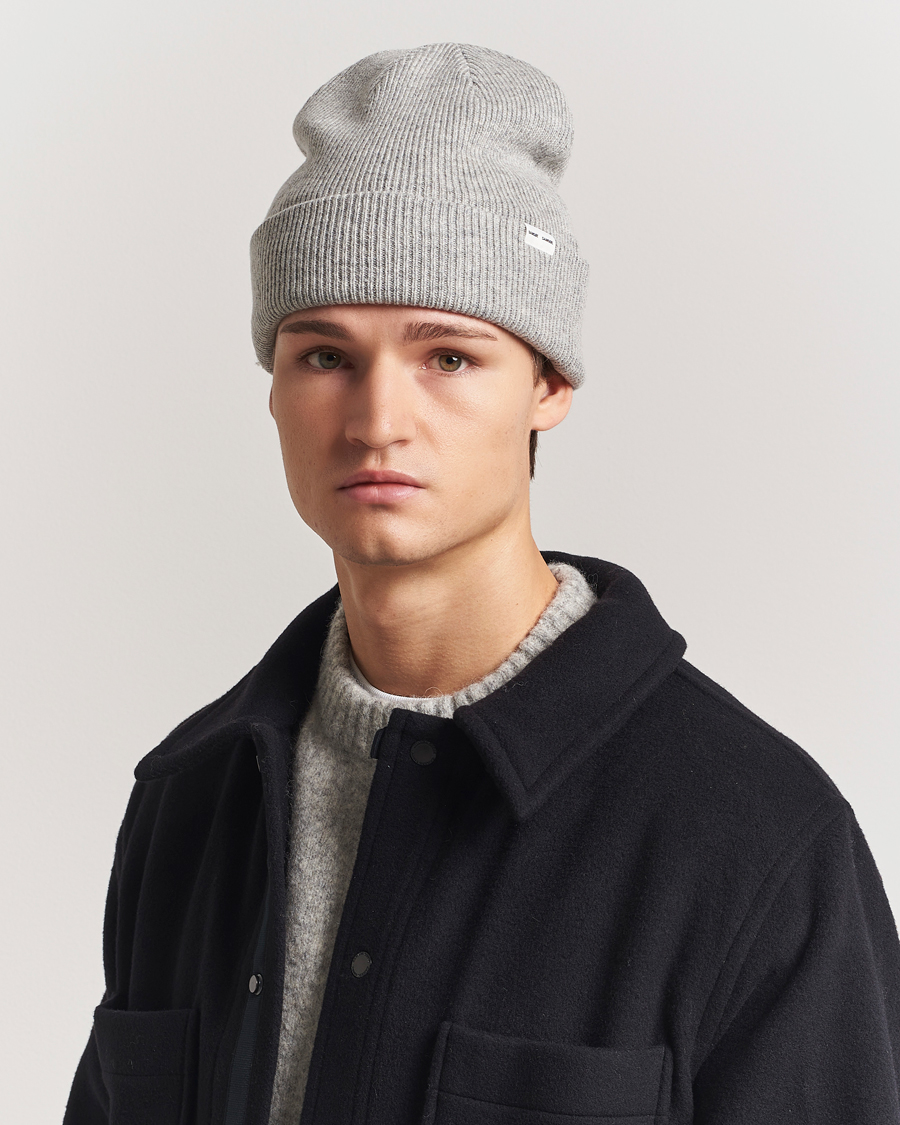 Herr | Mössor | Samsøe & Samsøe | Lambswool Beanie Grey Melange