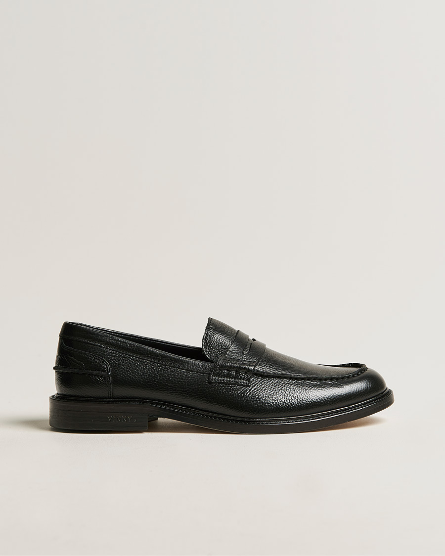 Herr | VINNY's Townee Penny Loafer Black Grain | VINNY's | Townee Penny Loafer Black Grain