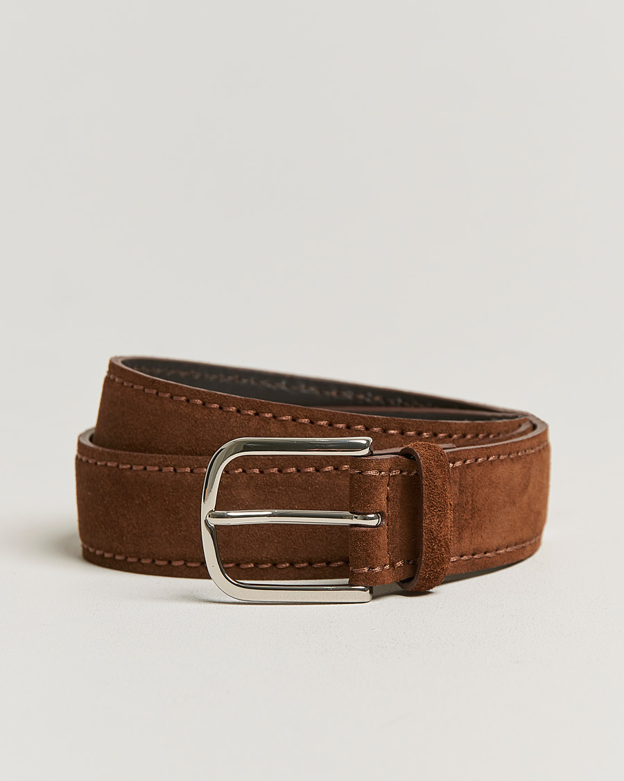 Herr | Orciani Suede Belt 3,5 cm Cognac | Orciani | Suede Belt 3,5 cm Cognac