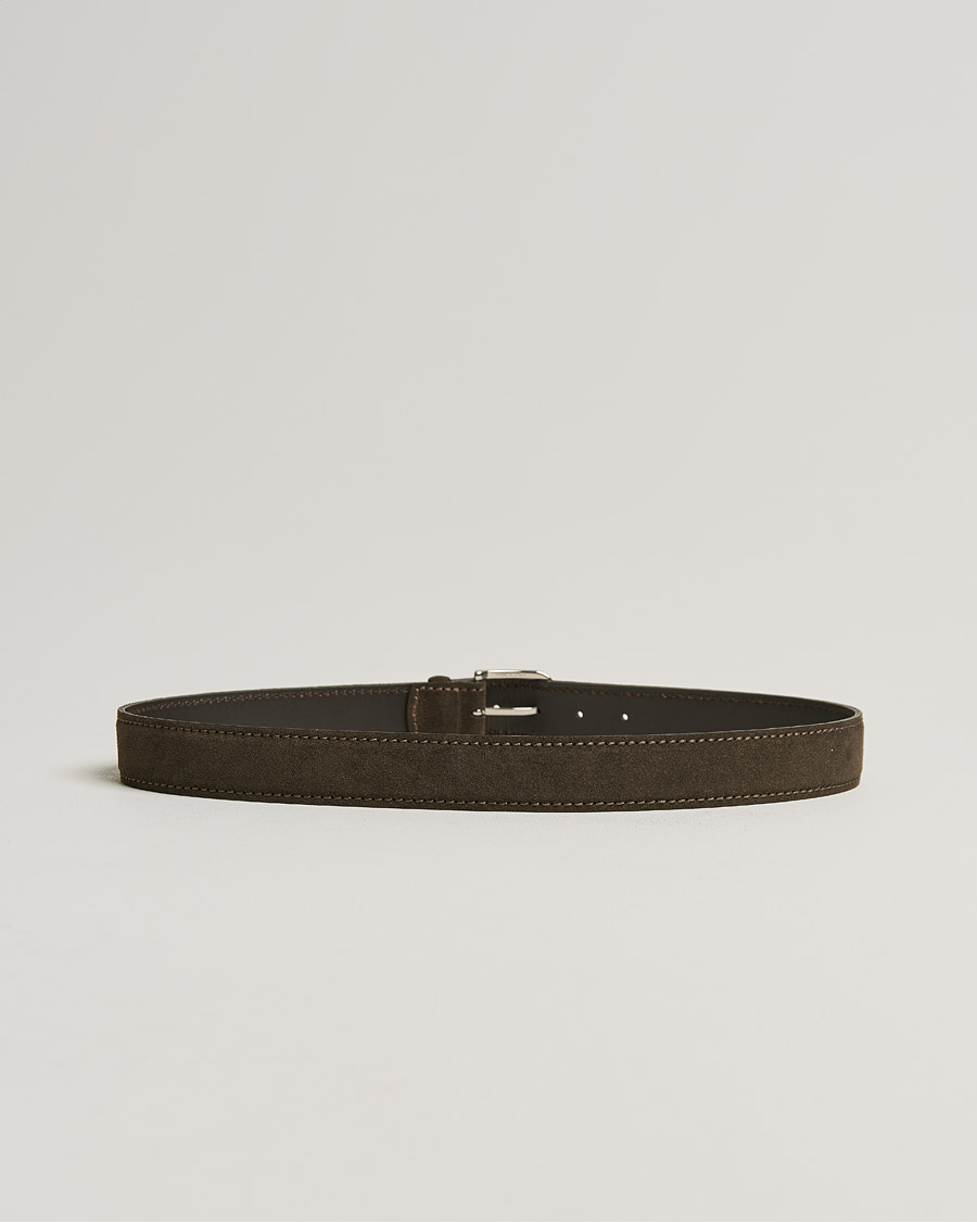 Herr | Orciani Suede Belt 3,5 cm Dark Brown | Orciani | Suede Belt 3,5 cm Dark Brown