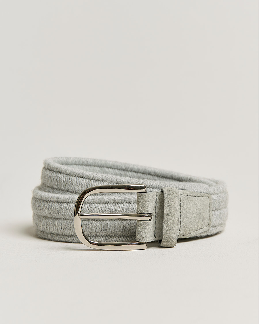 Herr | Orciani Elastic Wool Belt 3,5 cm Grey | Orciani | Elastic Wool Belt 3,5 cm Grey