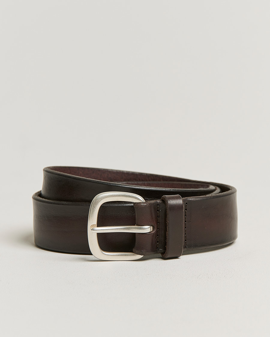 Herr | Orciani Vachetta Belt 3,5 cm Dark Brown | Orciani | Vachetta Belt 3,5 cm Dark Brown