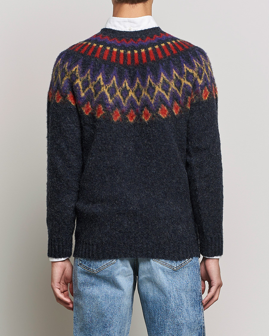 Herr | Tröjor | Howlin' | Brushed Wool Fair Isle Crew Sweater Charcoal