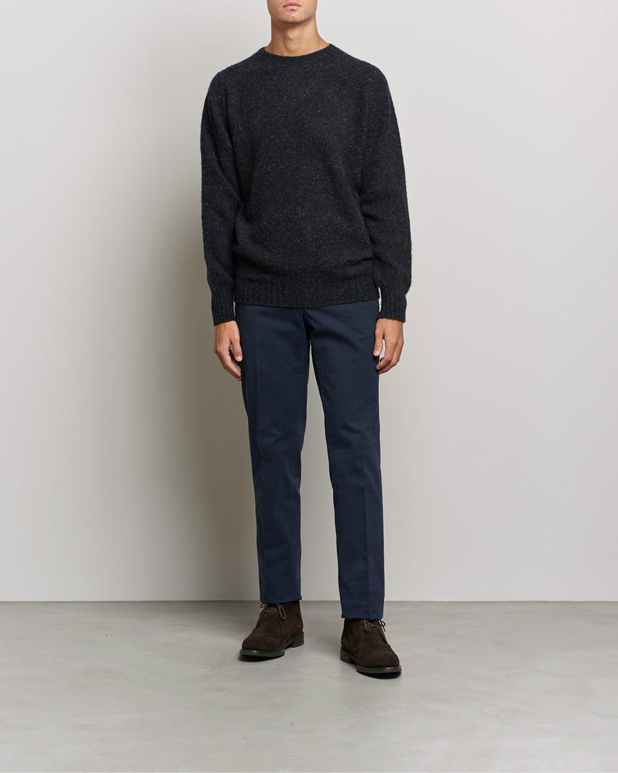 Herr | Tröjor | Howlin' | Brushed Wool Sweater Charcoal