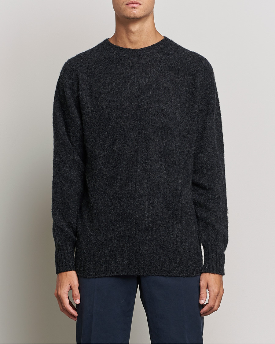 Herr | Tröjor | Howlin' | Brushed Wool Sweater Charcoal