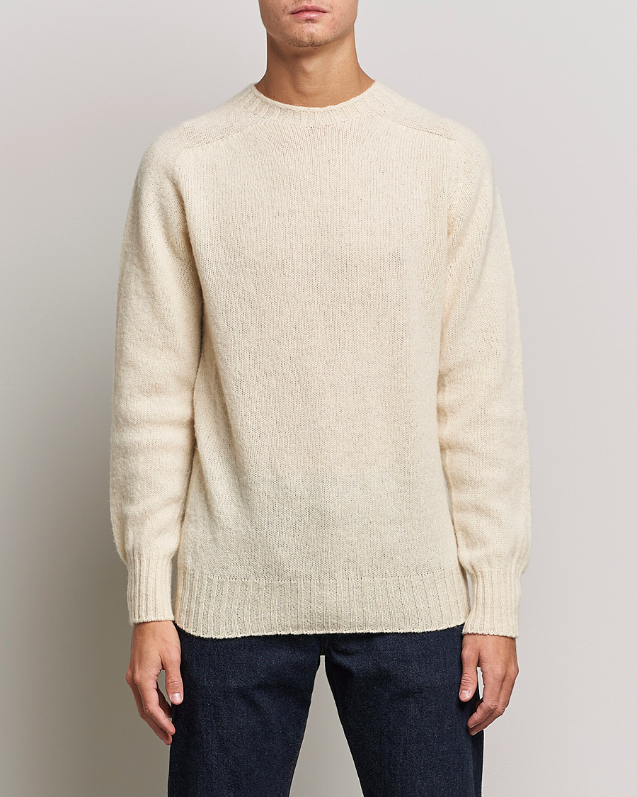Herr | Stickade tröjor | Howlin' | Brushed Wool Sweater Ecru