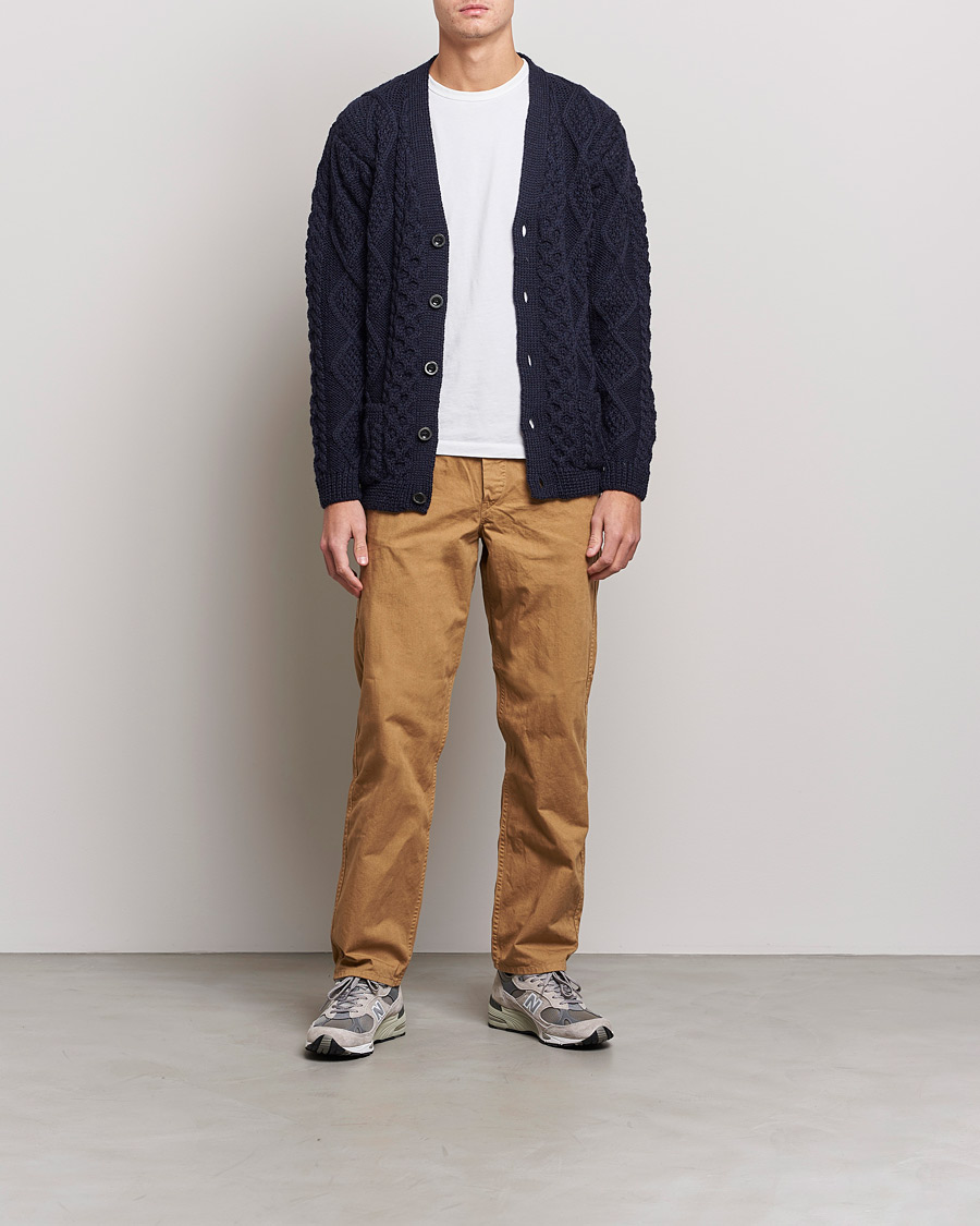 Herr |  | Howlin' | Cable Knitted Wool Cardigan Navy