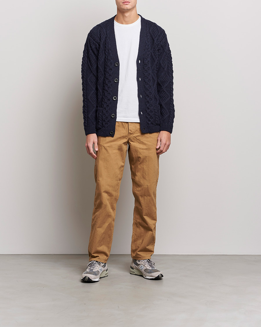 Herr | Tröjor | Howlin' | Cable Knitted Wool Cardigan Navy