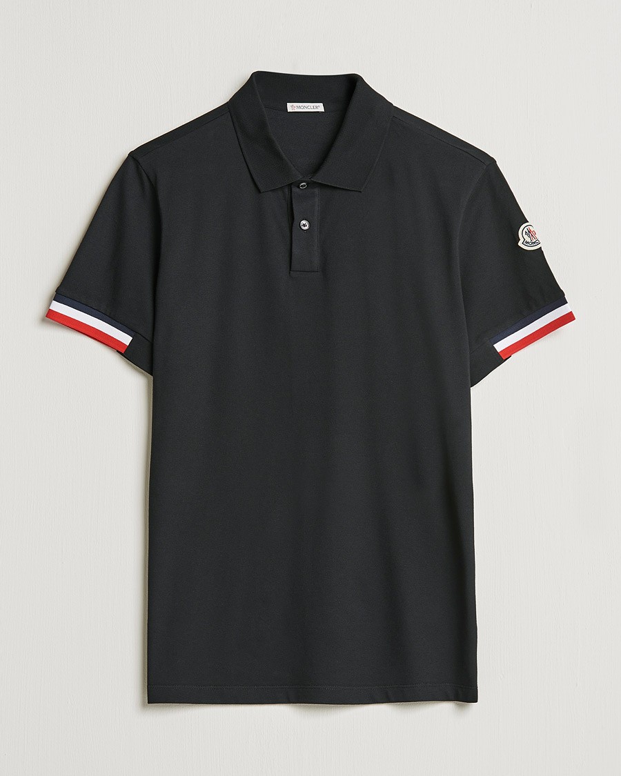 Herr | Pikéer | Moncler | Contrast Rib Polo Black