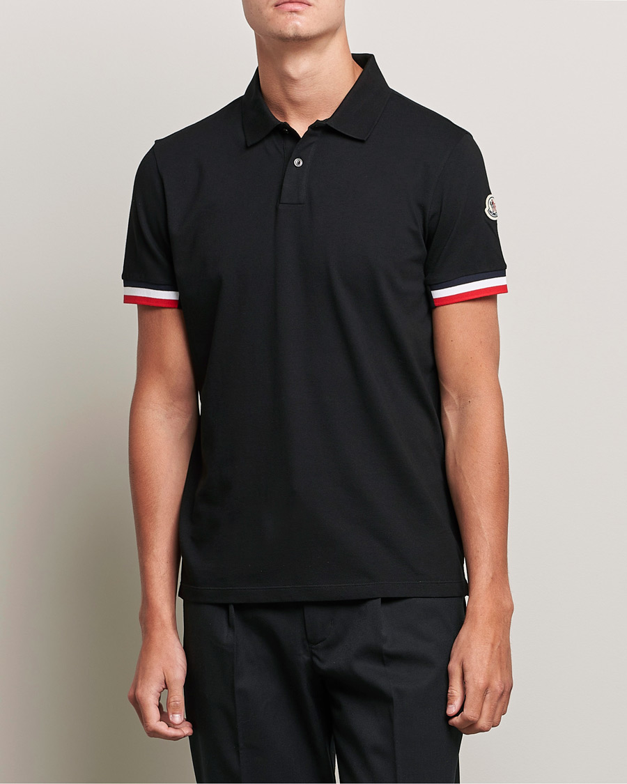 Herr | Pikéer | Moncler | Contrast Rib Polo Black
