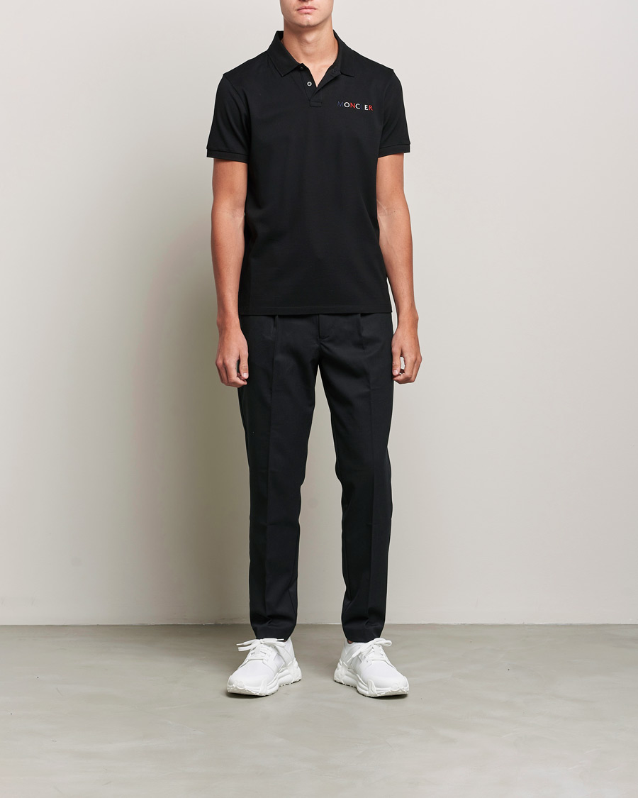 Herr | Pikéer | Moncler | Logo Rib Polo Black