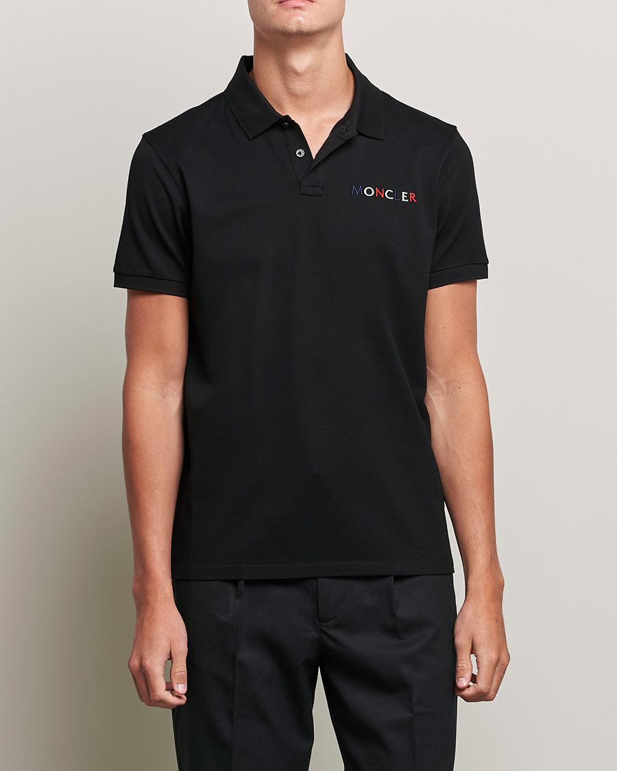 Herr | Pikéer | Moncler | Logo Rib Polo Black