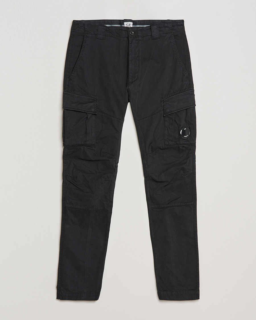 Herr | Byxor | C.P. Company | Stretch Satin Lens Cargo Pants Black