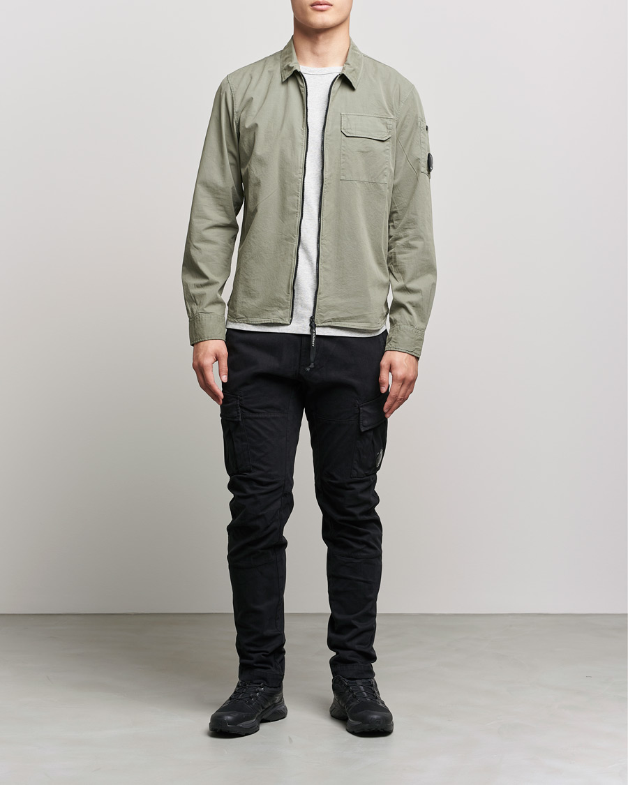 Herr | Byxor | C.P. Company | Stretch Satin Lens Cargo Pants Black