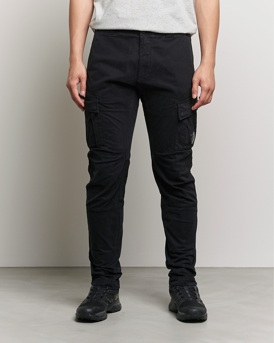 Herr | Byxor | C.P. Company | Stretch Satin Lens Cargo Pants Black