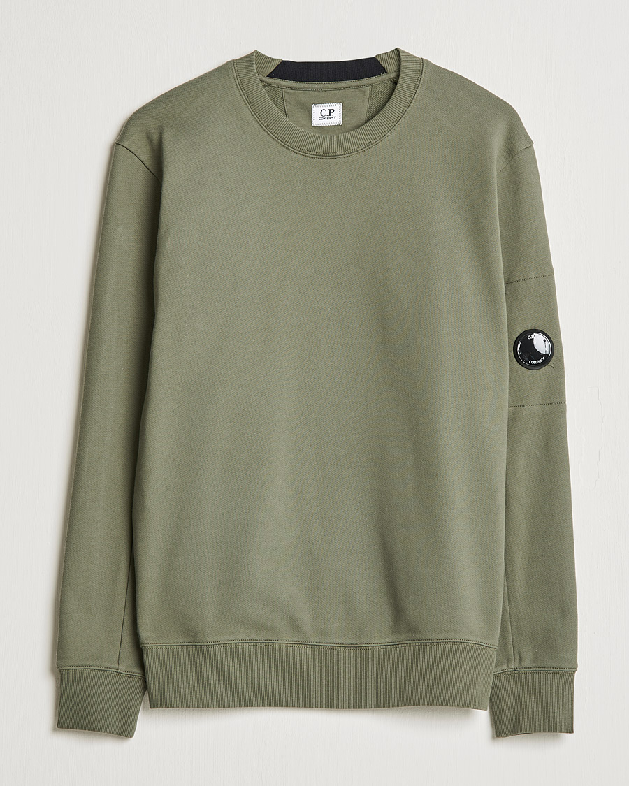Herr | Tröjor | C.P. Company | Diagonal Raised Fleece Lens Sweatshirt Green
