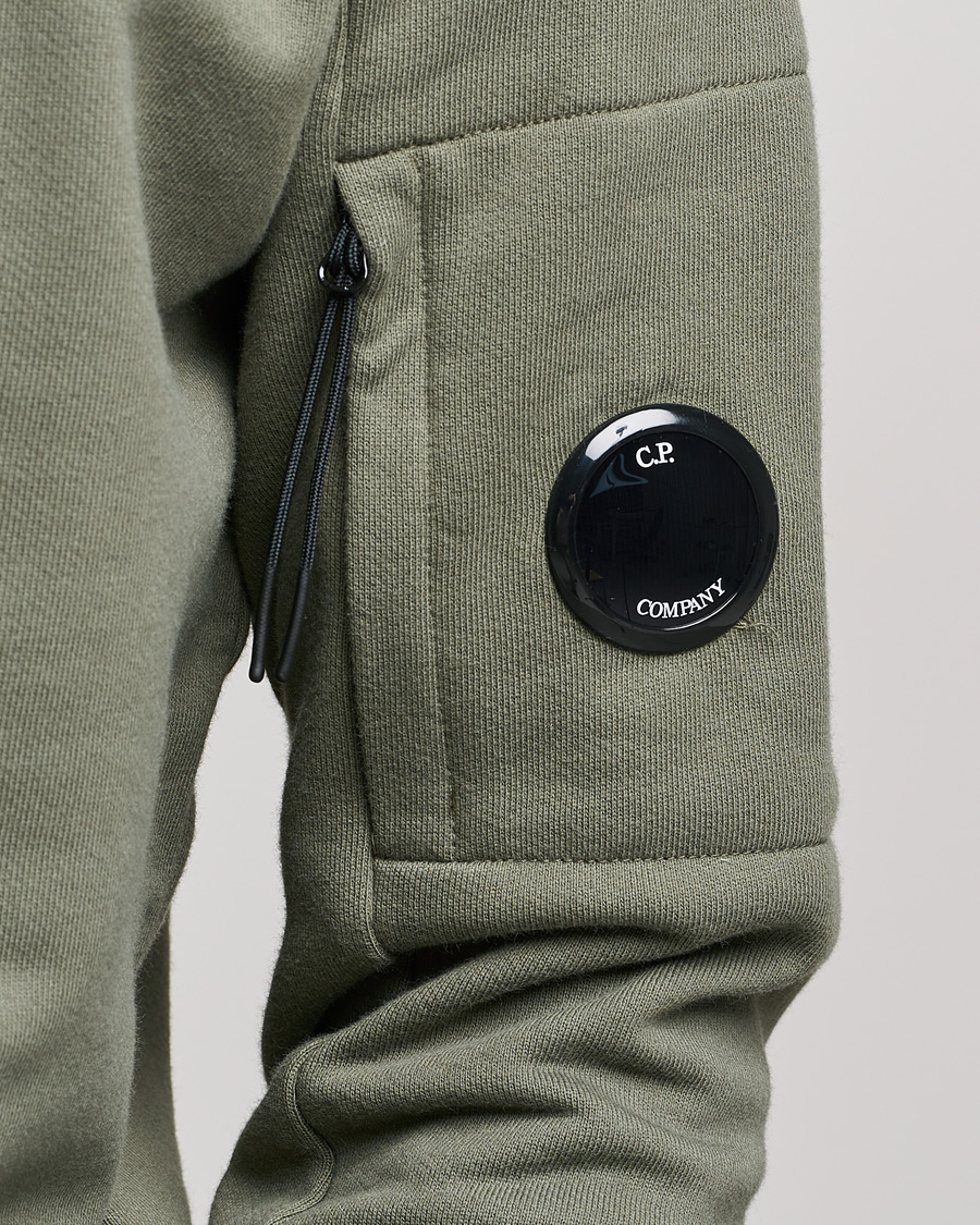 Herr | Tröjor | C.P. Company | Diagonal Raised Fleece Lens Sweatshirt Green