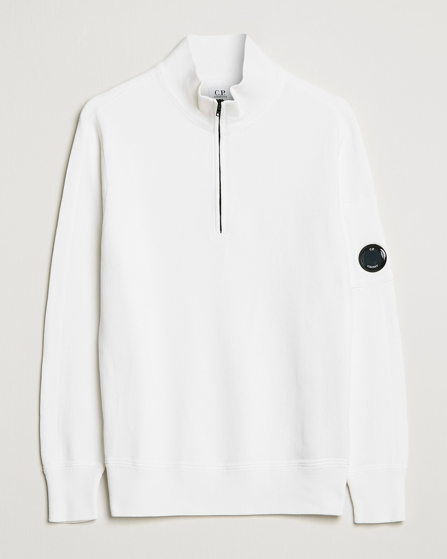 Herr | Tröjor | C.P. Company | Knitted Cotton Lens Half Zip White