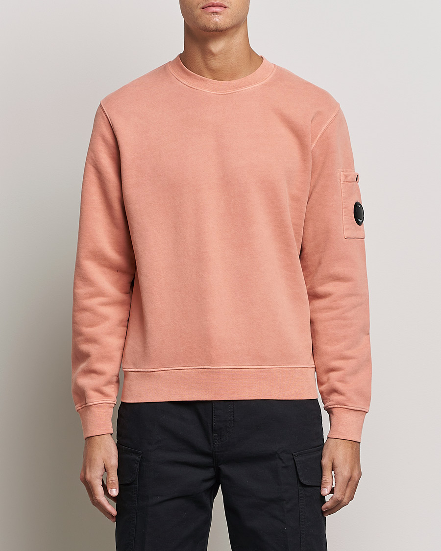 Herr | Tröjor | C.P. Company | Brushed Emerized Diagonal Fleece Sweat Peach
