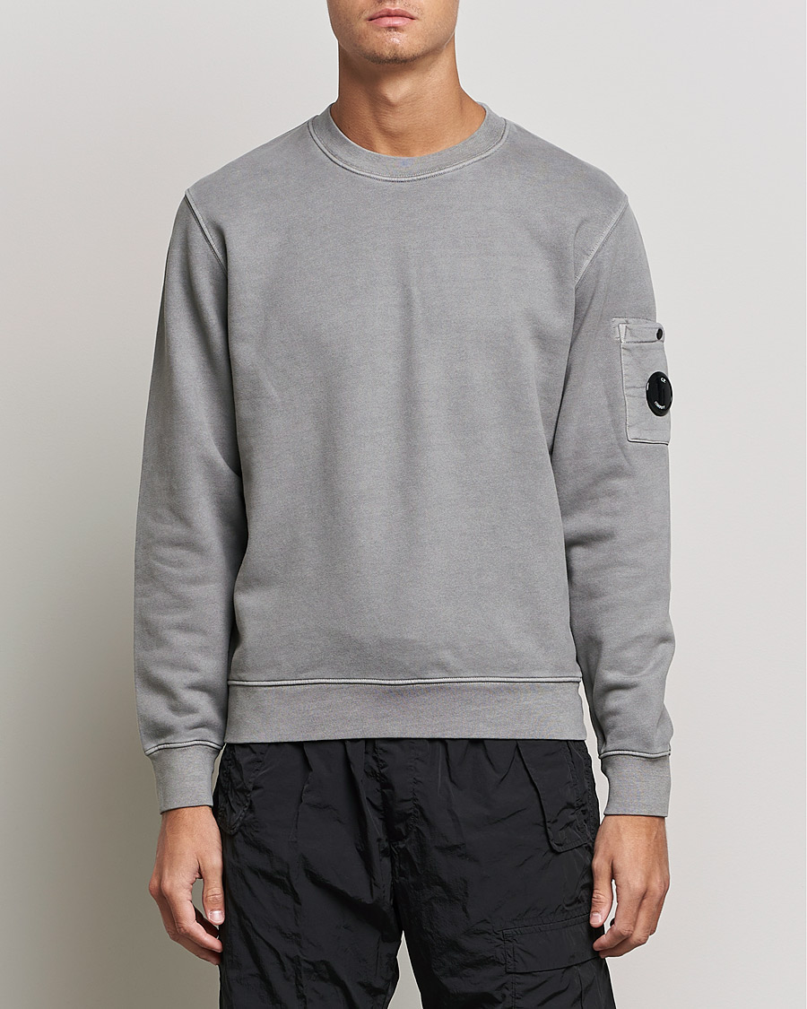 Herr | Tröjor | C.P. Company | Brushed Emerized Diagonal Fleece Sweat Grey
