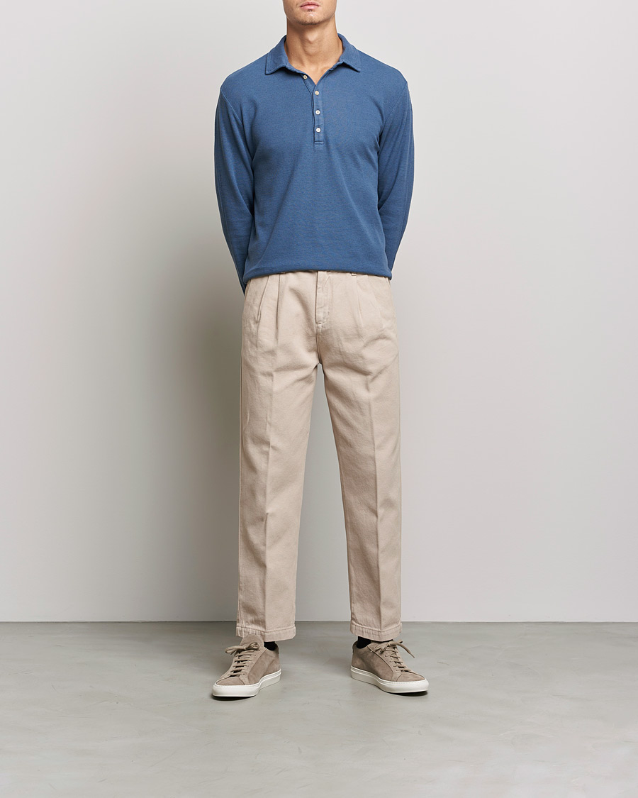 Herr | Byxor | Massimo Alba | Strallo Pleated Chinos Beige
