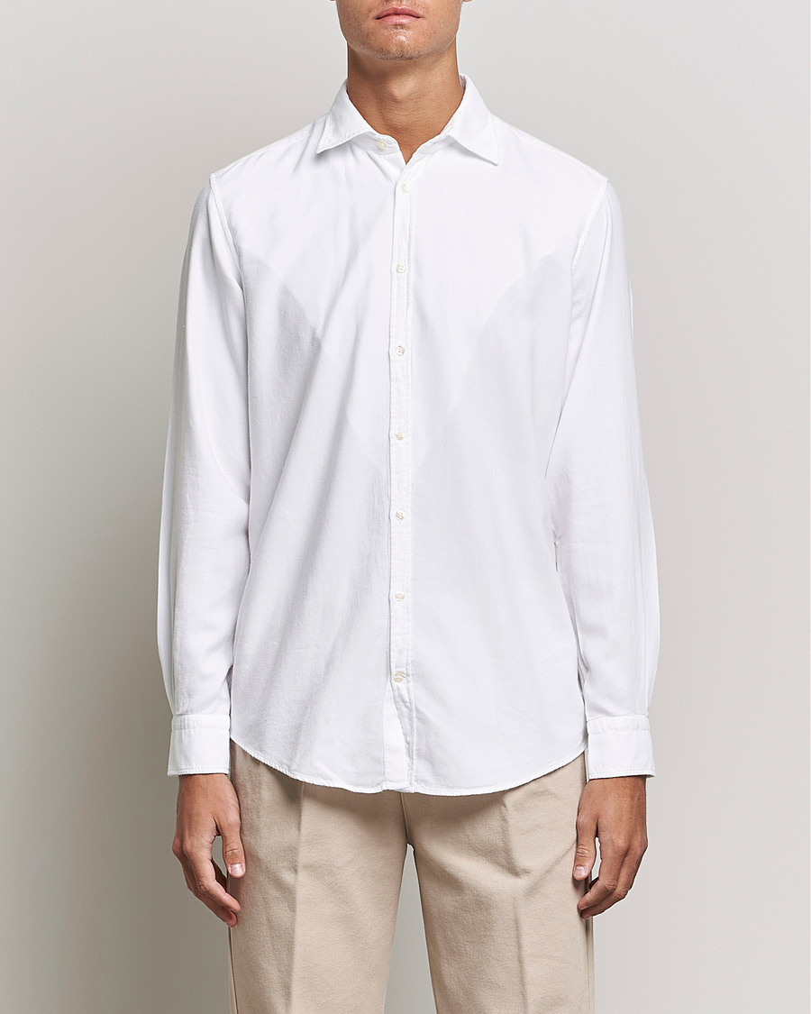 Herr | Skjortor | Massimo Alba | Genova Soft Flannel Shirt White
