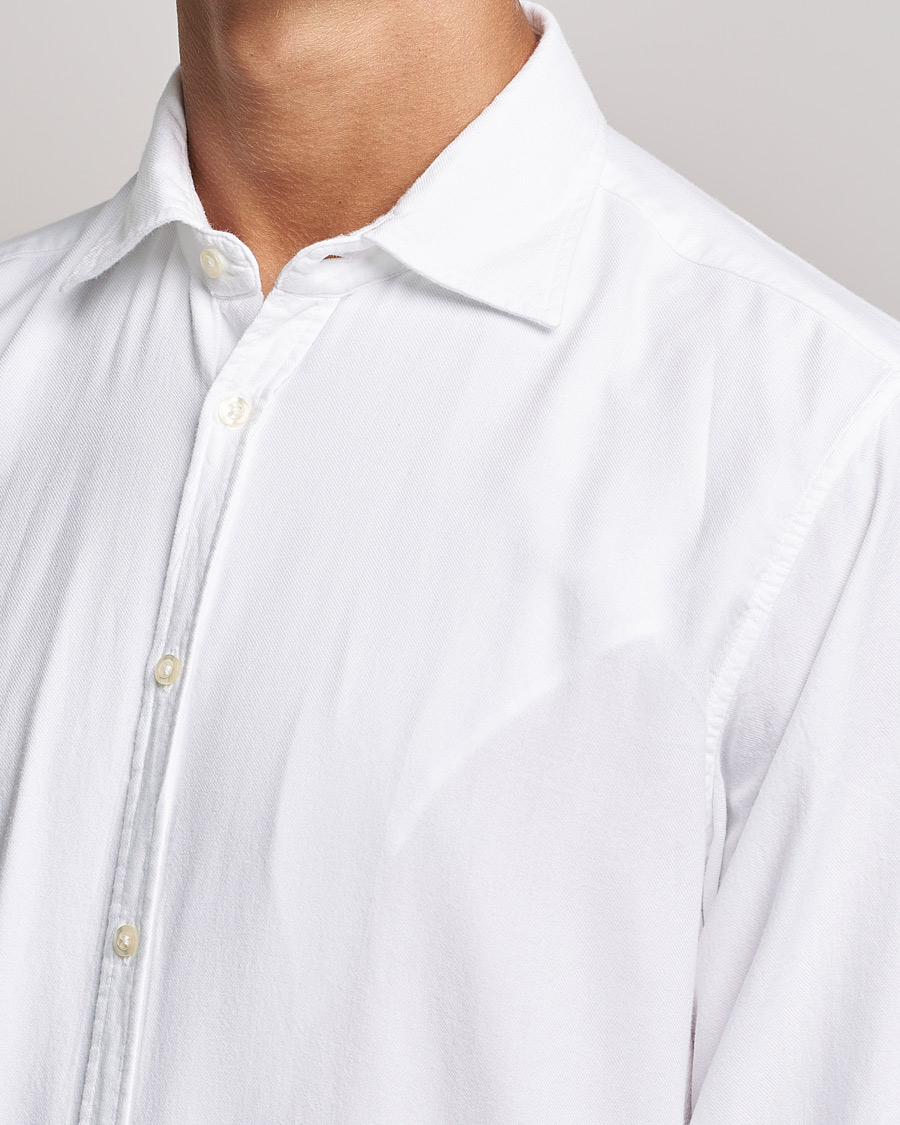 Herr | Skjortor | Massimo Alba | Genova Soft Flannel Shirt White