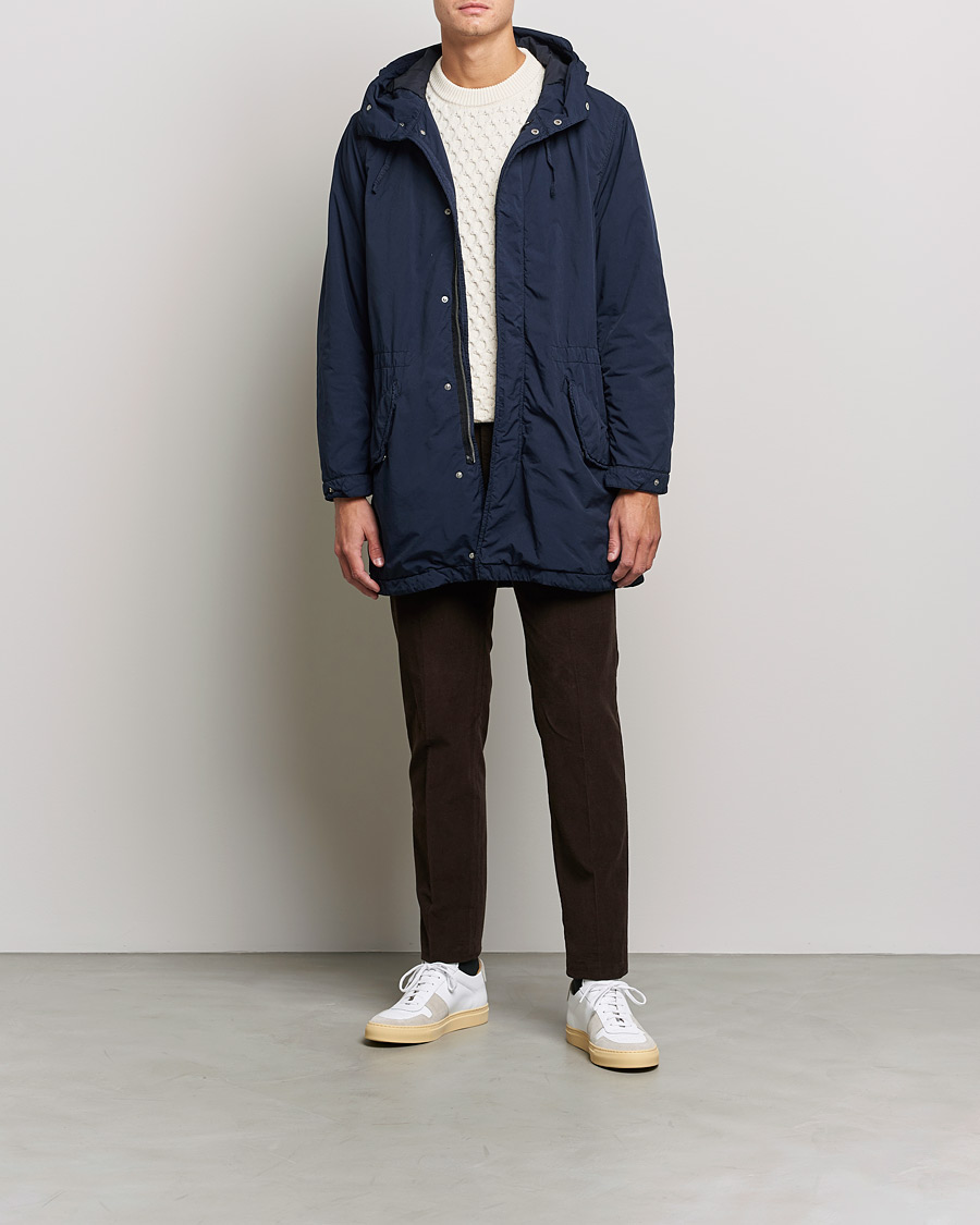Herr | Vinterjackor | Aspesi | Parkettone Garment Dyed Jacket Navy