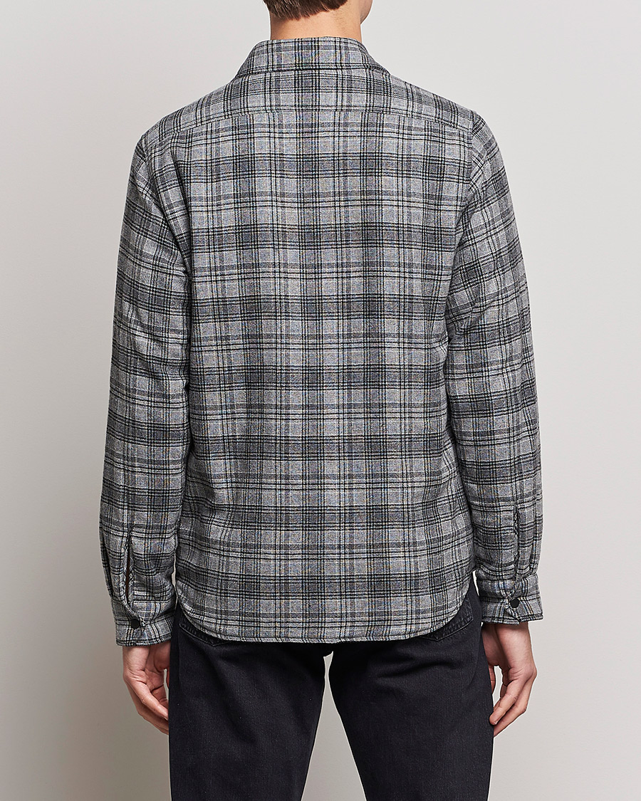 Herr | Jackor | Aspesi | Padded Wool Overshirt Grey Check