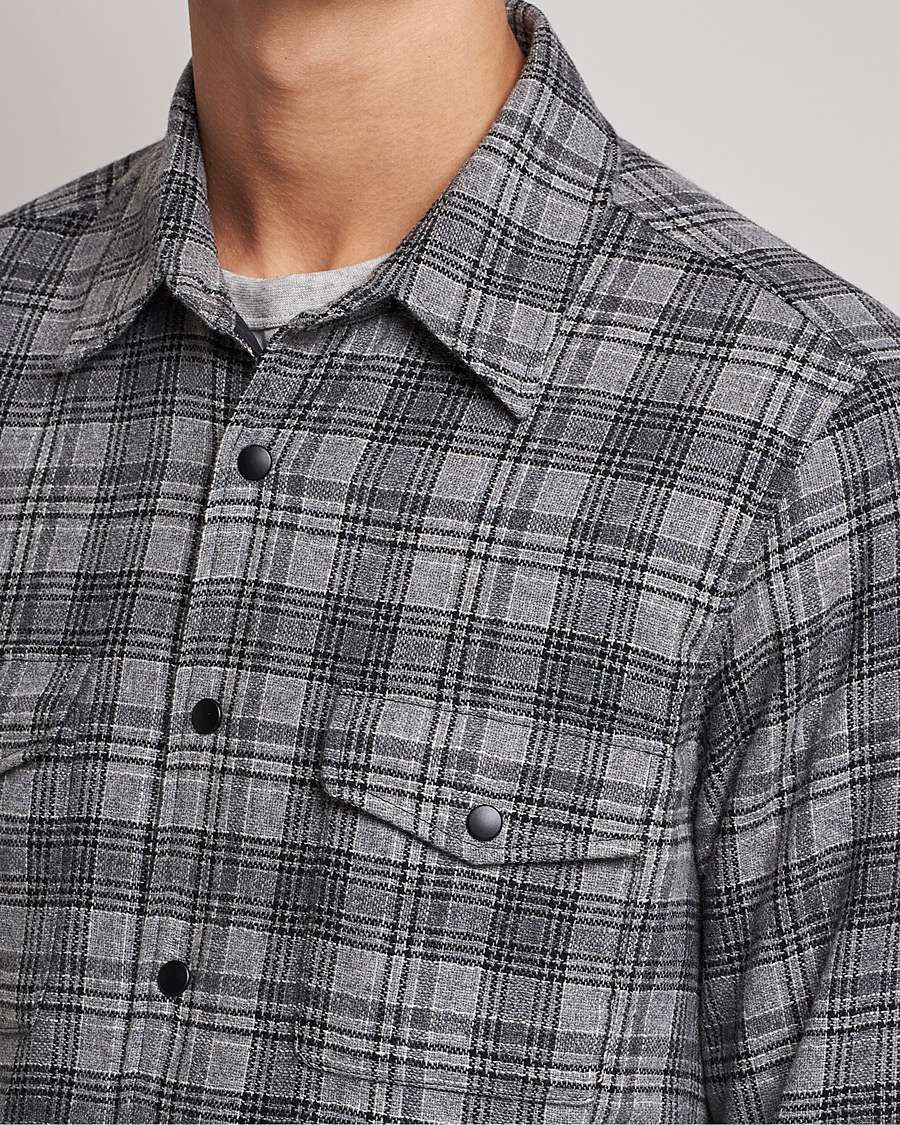 Herr | Jackor | Aspesi | Padded Wool Overshirt Grey Check