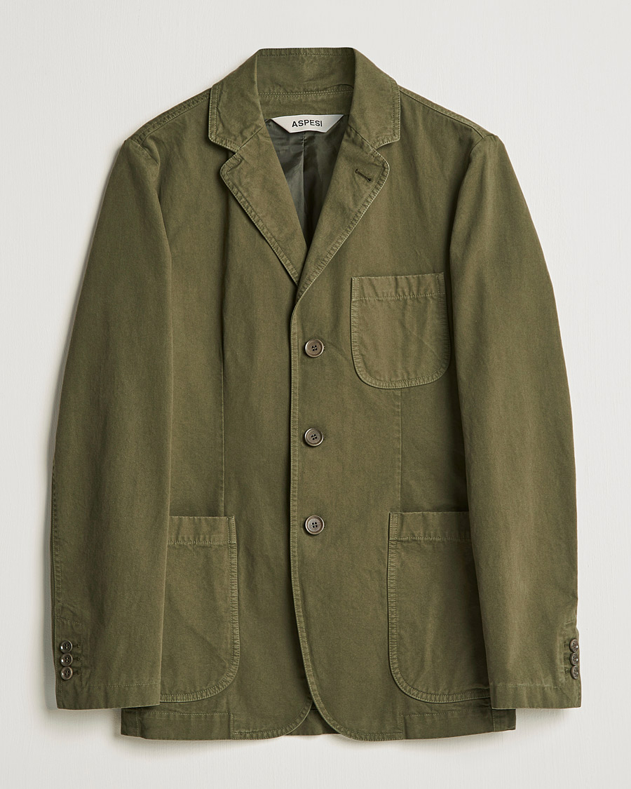 Herr | Kavajer | Aspesi | Murakami Cotton Blazer Military Green