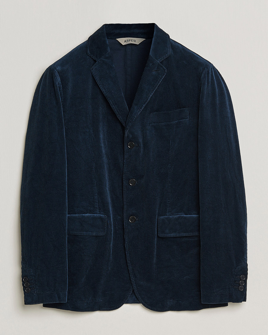 Herr | Kavajer | Aspesi | Corduroy Blazer Navy