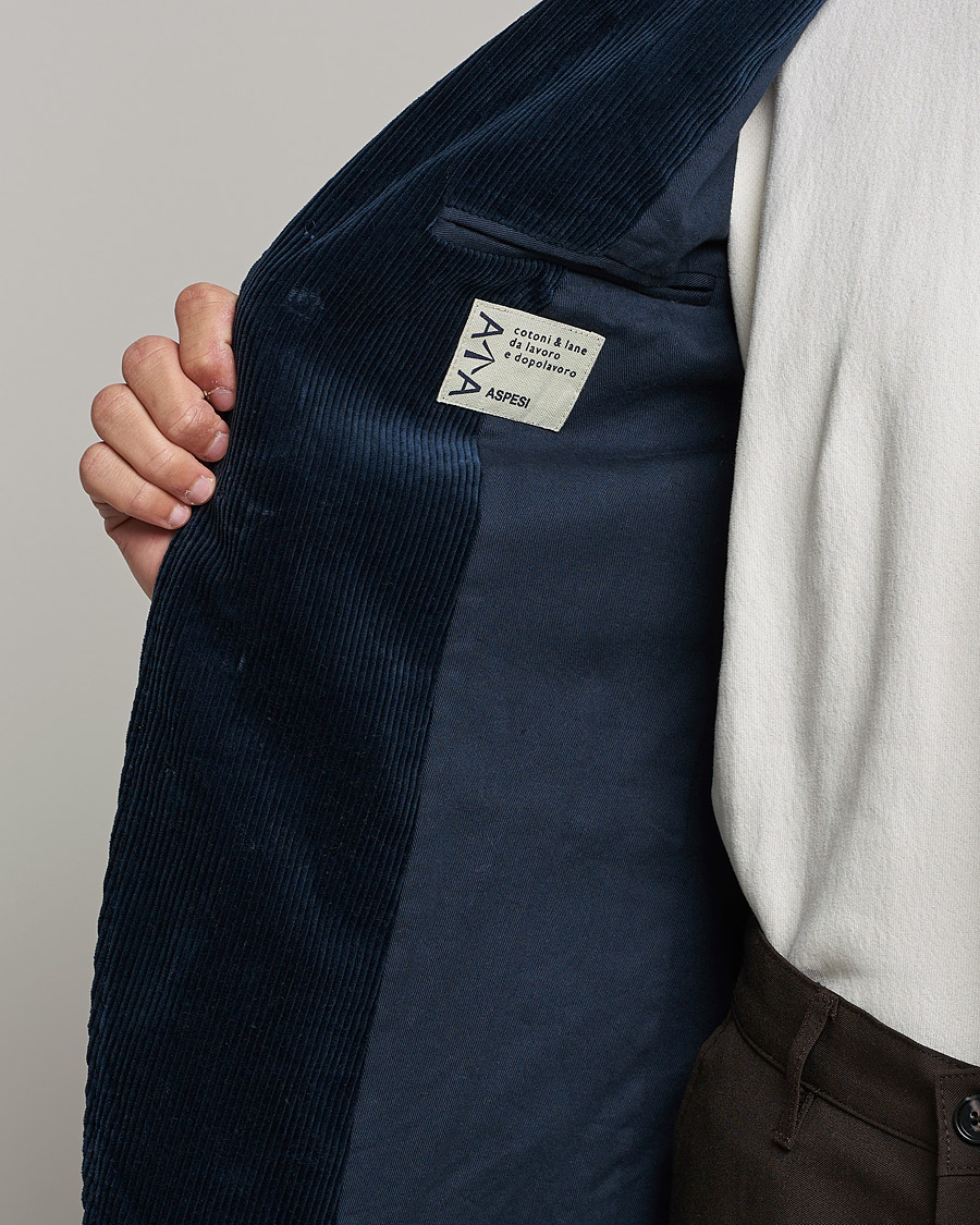 Herr | Kavajer | Aspesi | Corduroy Blazer Navy