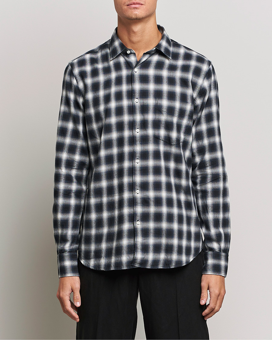 Herr | Skjortor | Aspesi | Checked Flannel Shirt Blue/Grey