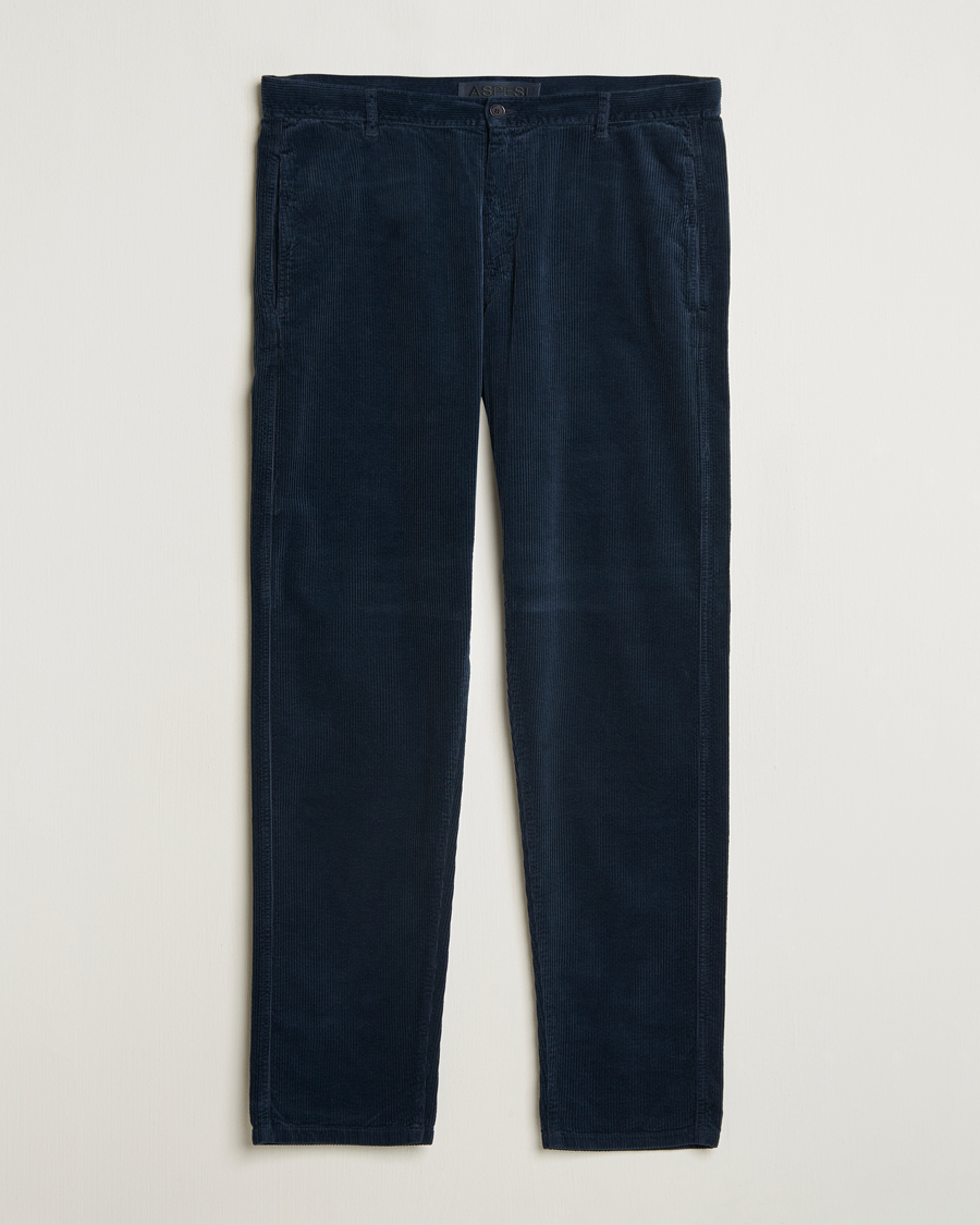 Herr | Byxor | Aspesi | Corduroy Pants Navy