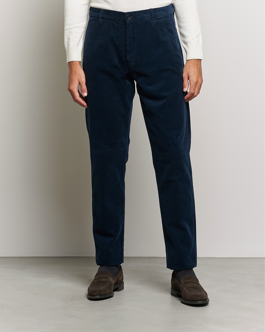 Herr | Byxor | Aspesi | Corduroy Pants Navy