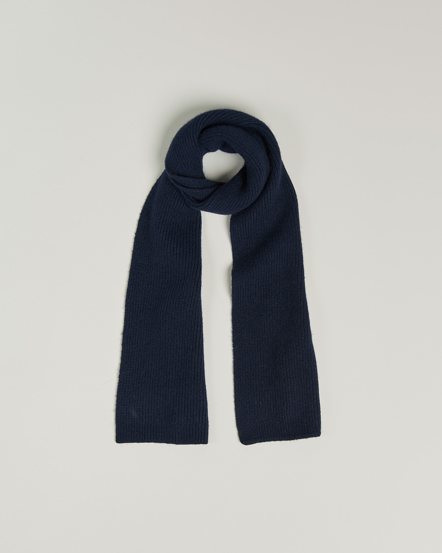 Herr | Halsdukar | Le Bonnet | Lambswool/Caregora Scarf Midnight