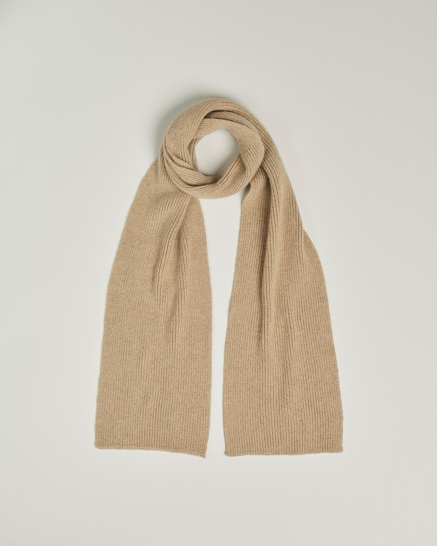 Herr | Halsdukar | Le Bonnet | Lambswool/Caregora Scarf Sand