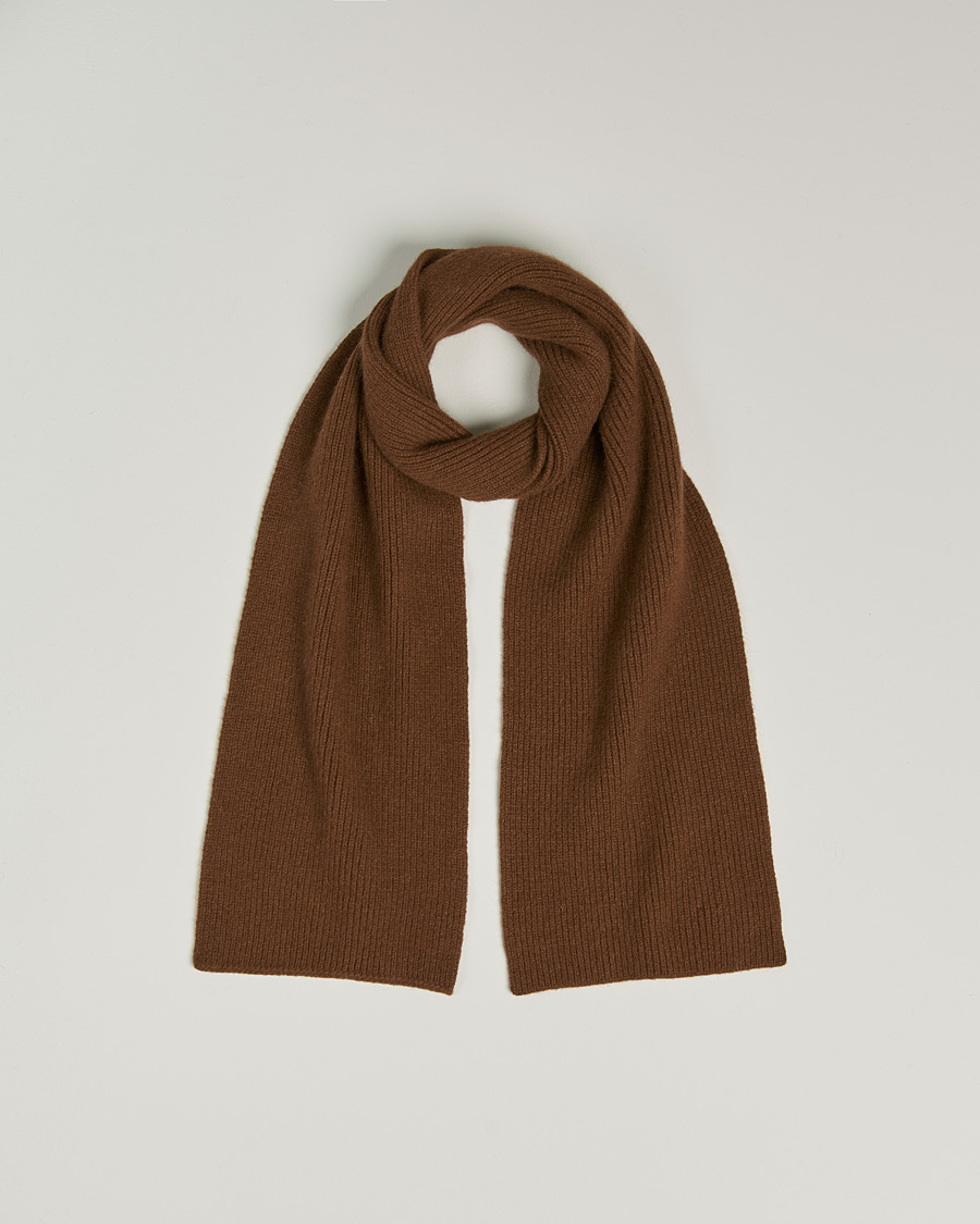 Herr | Halsdukar | Le Bonnet | Lambswool/Caregora Scarf Walnut