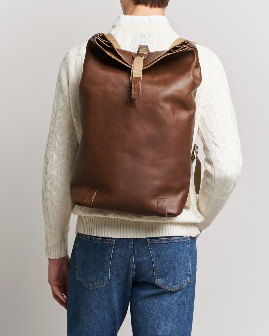 Herr | Avdelningar | Brooks England | Pickwick Large Leather Backpack Dark Tan