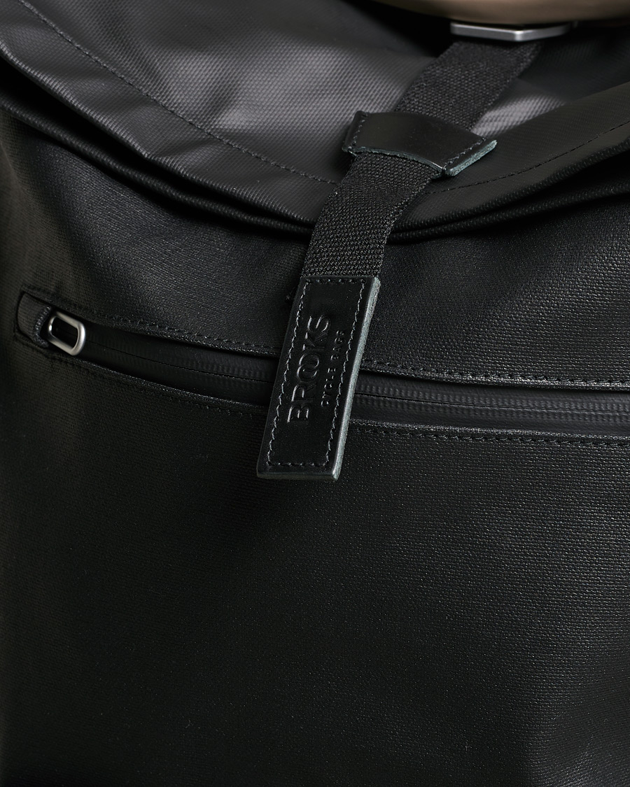 Herr | Brooks England Rivington Cotton Canvas 18L Rolltop Backpack Black | Brooks England | Rivington Cotton Canvas 18L Rolltop Backpack Black