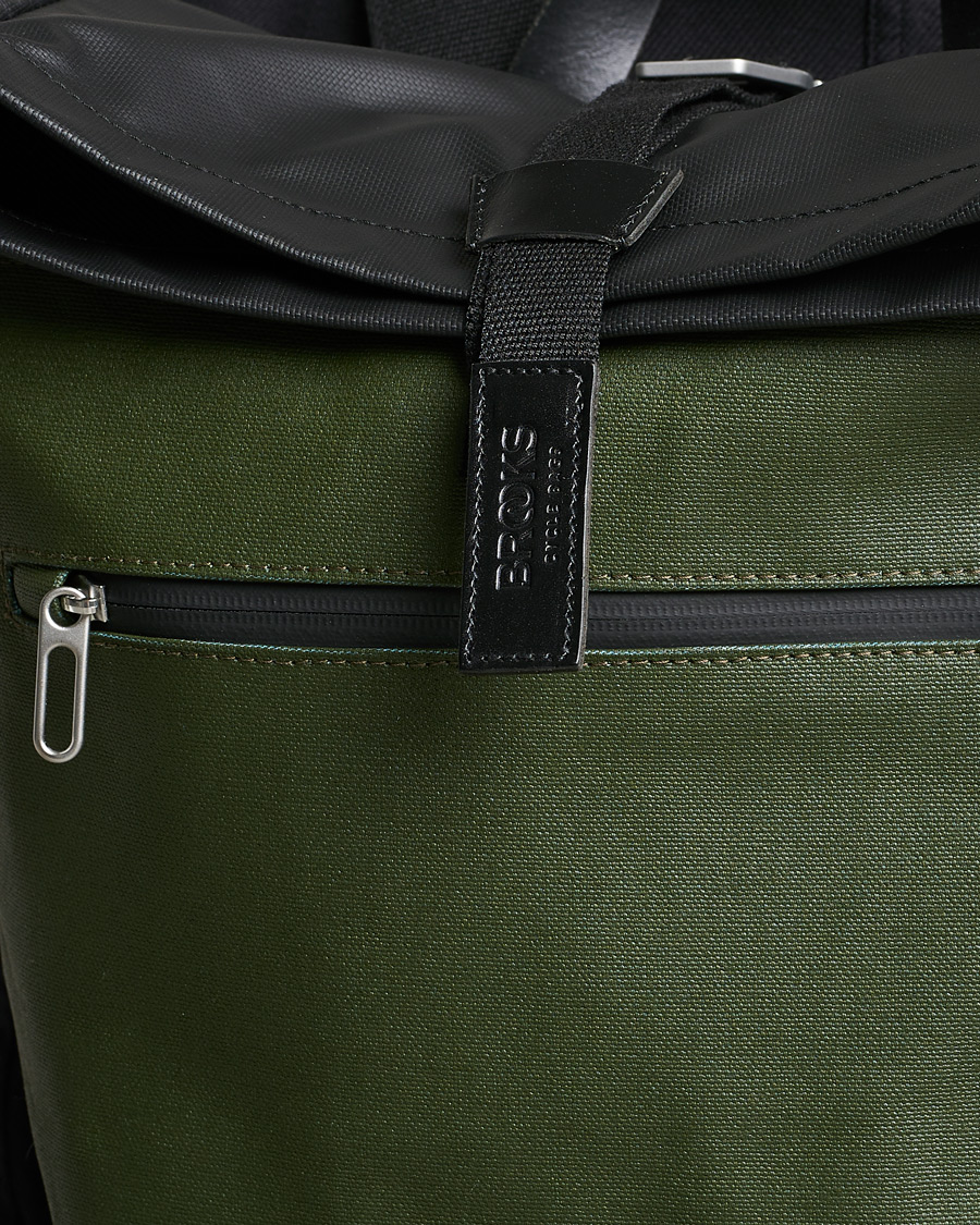 Herr | Brooks England Rivington Cotton Canvas 18L Rolltop Backpack Forest | Brooks England | Rivington Cotton Canvas 18L Rolltop Backpack Forest