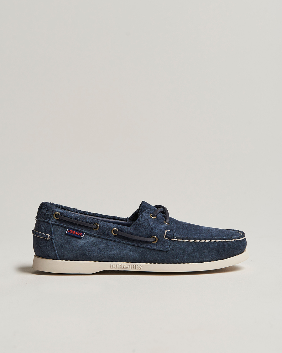 Herr | Seglarskor | Sebago | Docksides Suede Boat Shoe Blue Navy
