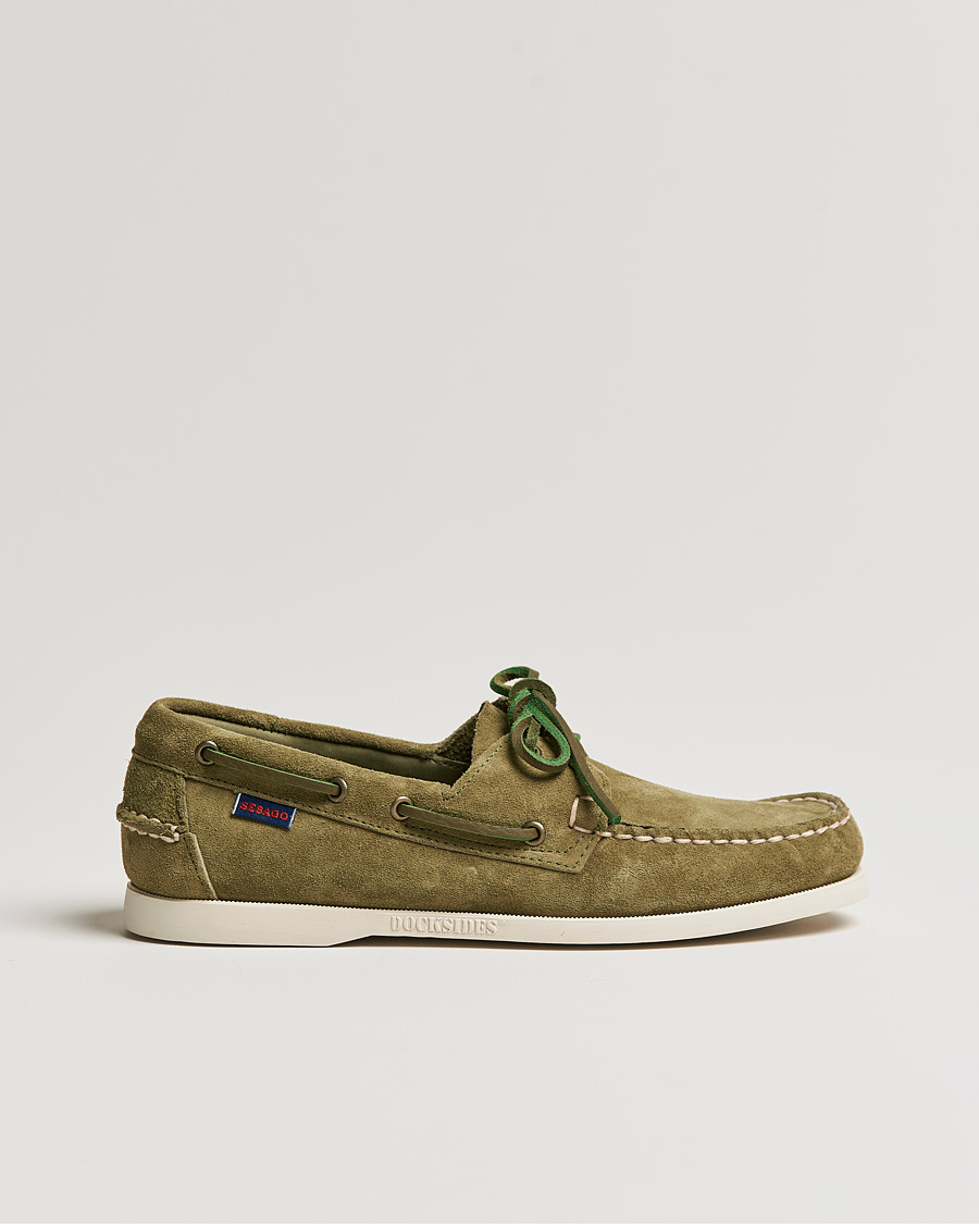 Herr | Sebago Docksides Suede Boat Shoe Green Military | Sebago | Docksides Suede Boat Shoe Green Military
