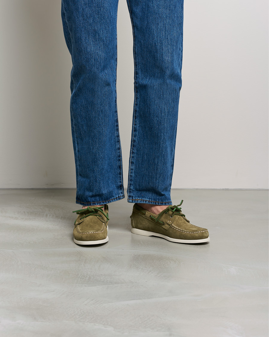 Herr | Sebago Docksides Suede Boat Shoe Green Military | Sebago | Docksides Suede Boat Shoe Green Military