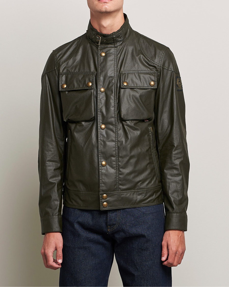 Herr | Best of British | Belstaff | Racemaster Waxed Jacket Faded Olive