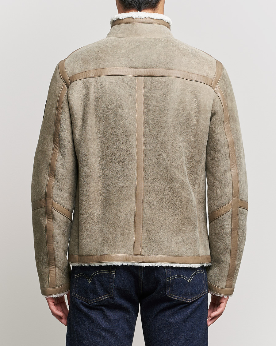 Herr | Jackor | Belstaff | Tundra Shearling Leather Jacket Dark Sand
