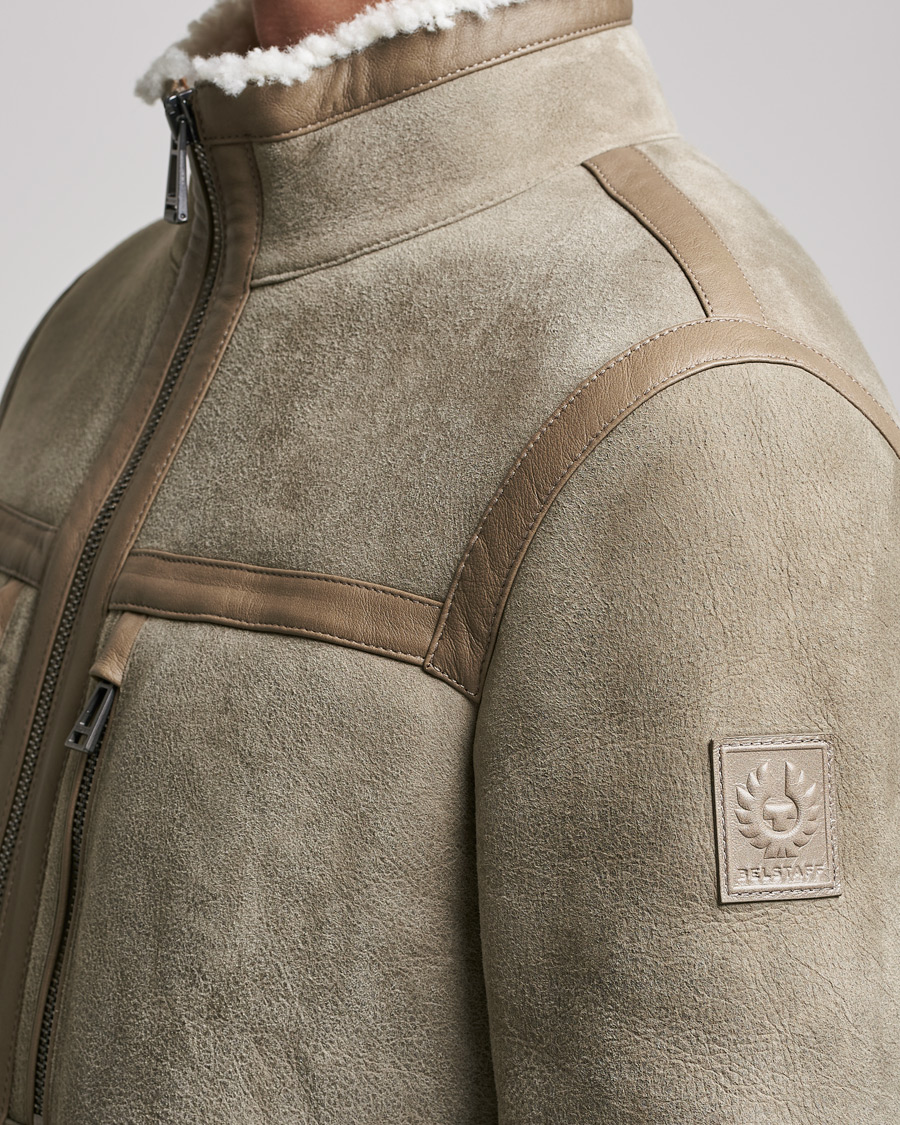 Herr | Jackor | Belstaff | Tundra Shearling Leather Jacket Dark Sand