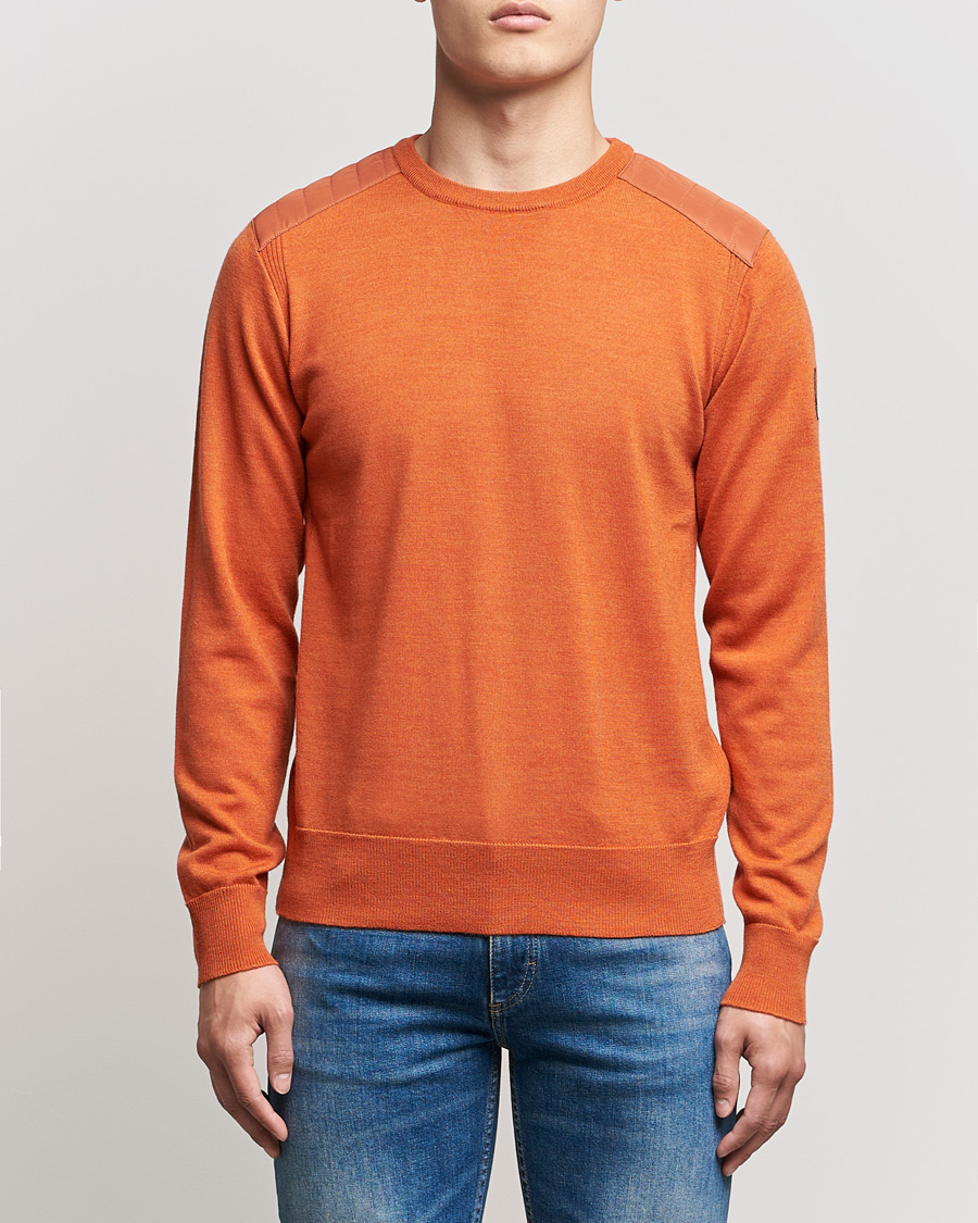 Herr | Tröjor | Belstaff | Kerrigan Crew Neck Merino Sweatshirt Amber
