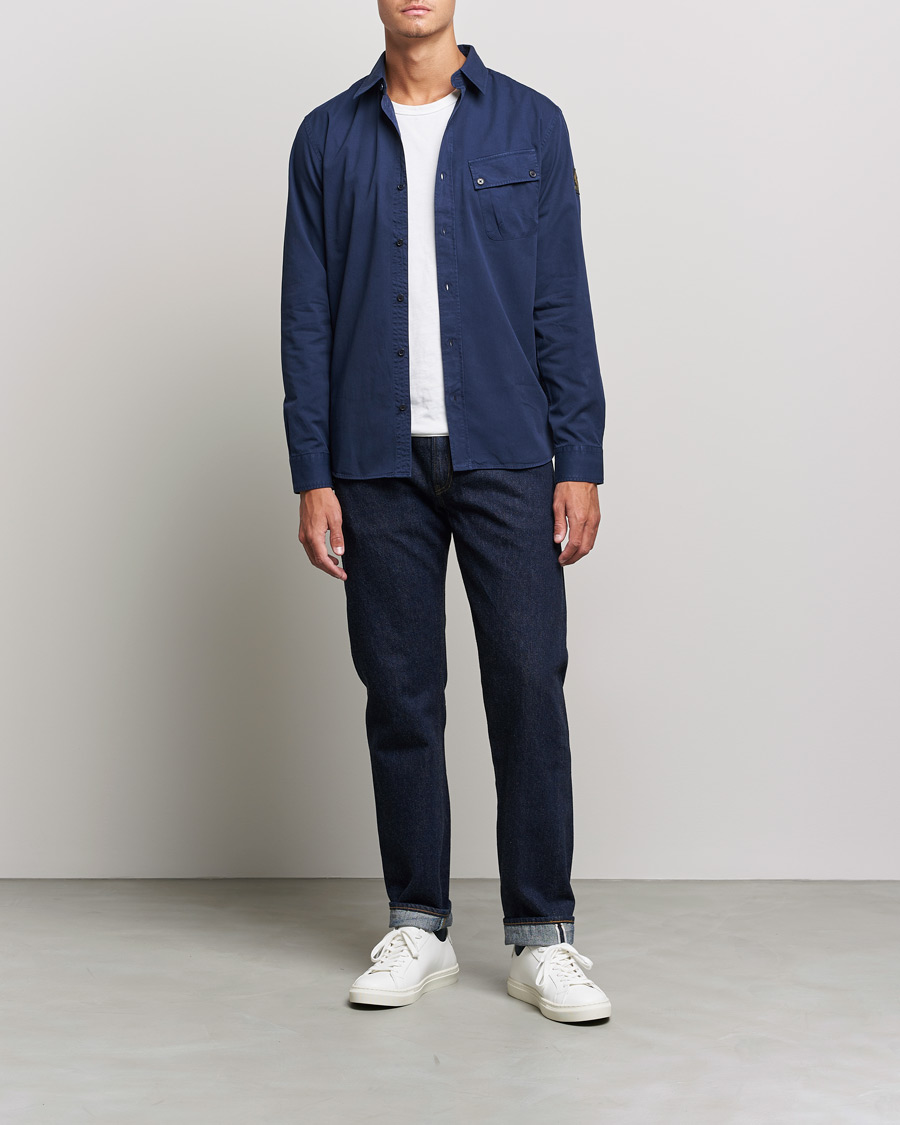 Herr | Skjortor | Belstaff | Pitch Cotton Pocket Shirt Deep Navy